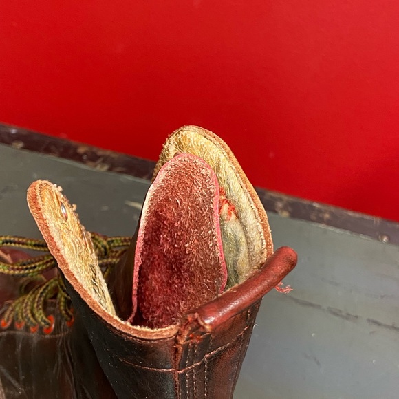 VINTAGE red leather booties! Please read description! - Picture 9 of 11
